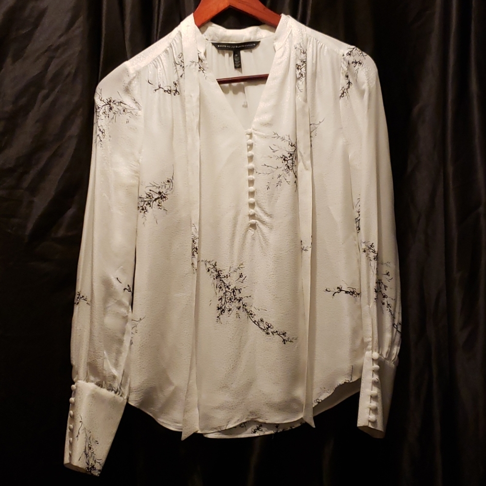 White House Black Market Flower Print Blouse